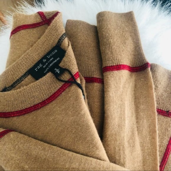 Rag & Bone Marina 100% Cashmere Sweater, Brown/Red, Size Small, NWT - Picture 11 of 12